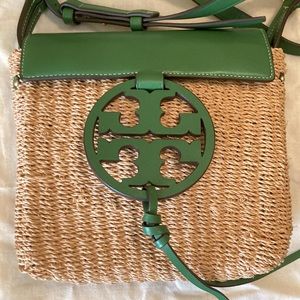 Tory Burch Miller straw crossbody